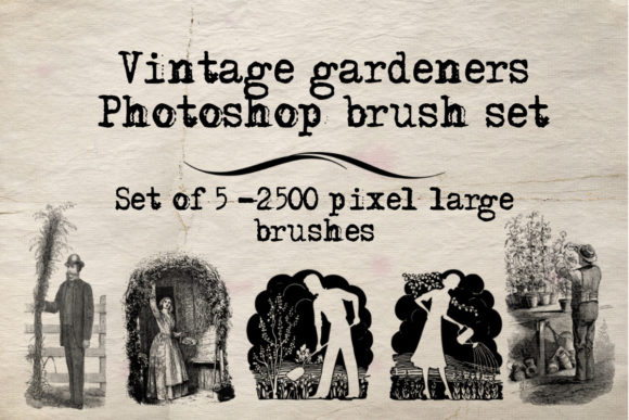Download Vintage Gardeners Photoshop Brush Set - Vintage Collection