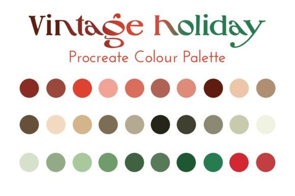 Download Vintage Holiday Procreate Colour Palette - Vintage Collection