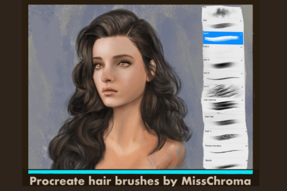 Download Hair Brush for Procreate - Hair brush Collection