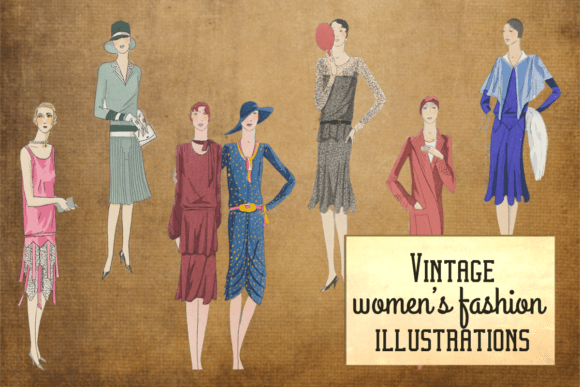 Download Vintage Women’s Fashion Illustrations - Vintage Collection