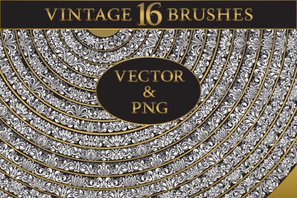 Download 16 Vintage Floral Brushes - Vintage Collection