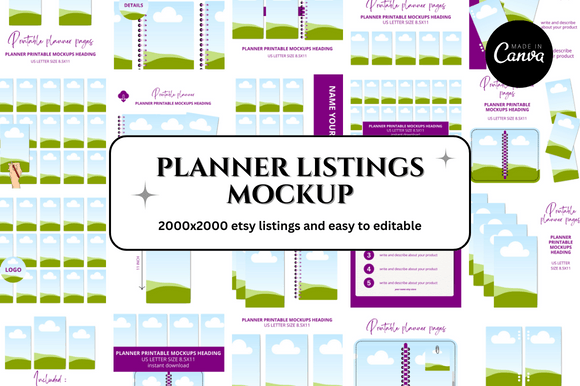 Download Planner Mockup Etsy Listings - Planner mockup Collection