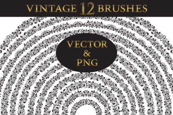 Download 12 Vintage Floral Brushes - Vintage Collection