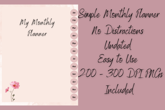 Download Simple Monthly Undated Planner - Undated planner Collection