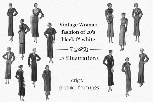 Download Vintage Fashion Clipart, 1920s Clipart - Vintage Collection