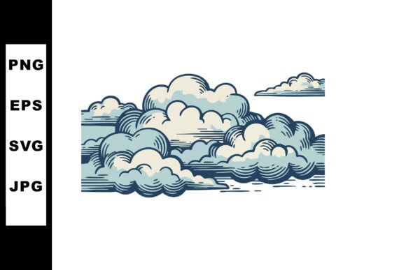 Download Vintage Style Hand Drawn Cloud Vector Il - Vintage Collection