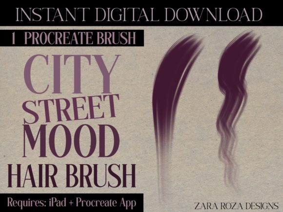 Download City Street Mood, 1 Procreate Hair Brush - Hair brush Collection