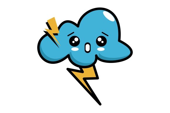 Download Kawaii Clouds with Lightning - Kawaii clouds Collection