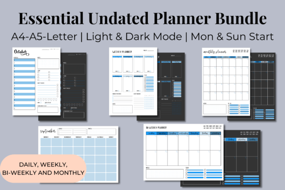 Download Essential Undated Planner Bundle #2 - Undated planner Collection