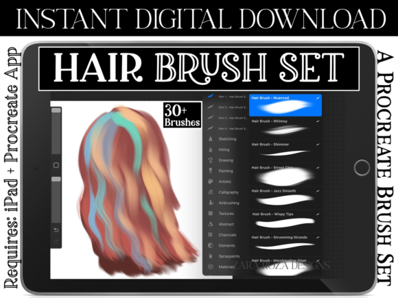 Download Procreate Hair Brush Set Vol. 2 - Hair brush Collection
